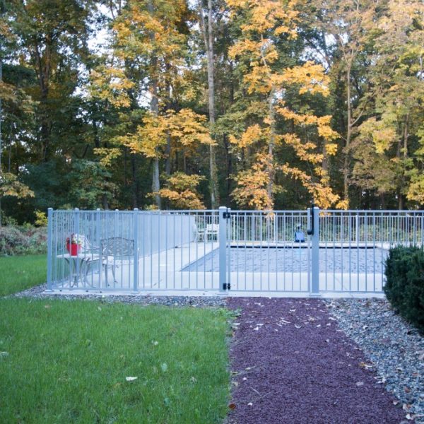 White Aluminum Backyard Regis Fencing