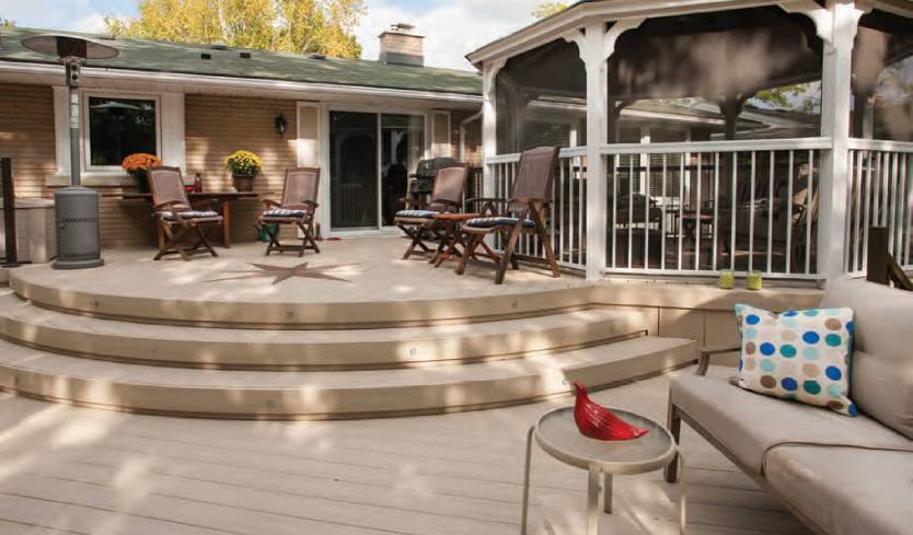 furnished light tan porch decking ideas from VEKAdeck