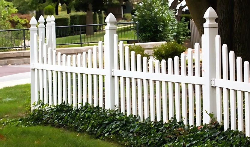 white picket short fence