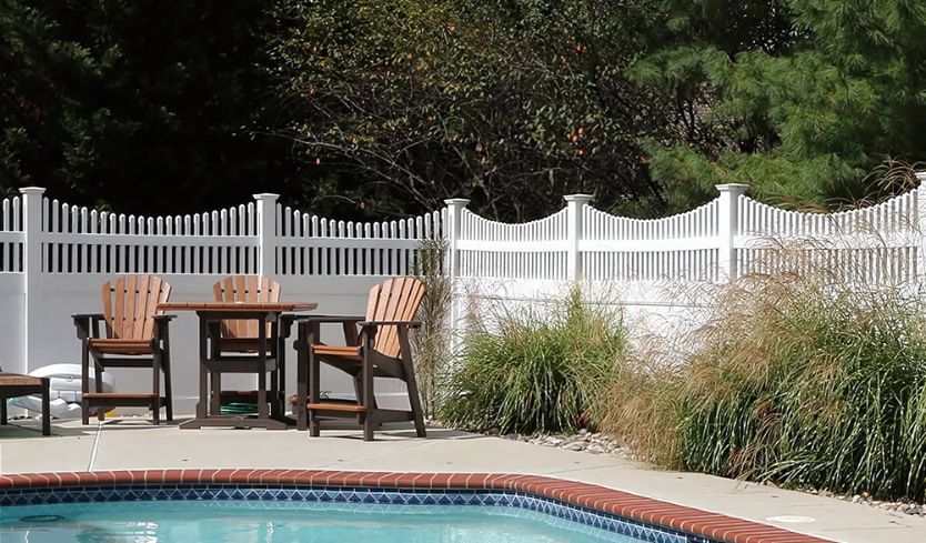 small fence panel surrounding pool